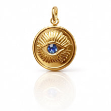 Load image into Gallery viewer, Gold Evil Eye charm with crystal eye
