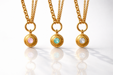 Load image into Gallery viewer, Crystal Charm Stainless Steel double row necklace