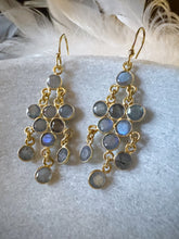 Load image into Gallery viewer, Inika Chandelier 10 gem cascading Earrings