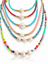 Load image into Gallery viewer, Colourful Boho Freshwater Pearl Beaded Necklace