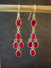 Load image into Gallery viewer, Ira Chandelier 5 gem cascading Earrings
