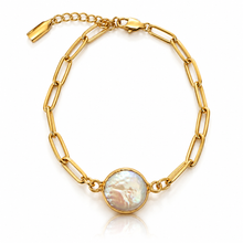 Load image into Gallery viewer, Paperclip chain | Freshwater Pearl steel bracelet