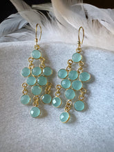 Load image into Gallery viewer, Inika Chandelier 10 gem cascading Earrings