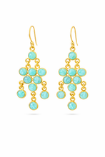 Load image into Gallery viewer, Inika Chandelier 10 gem cascading Earrings