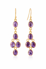 Load image into Gallery viewer, Ira Chandelier 5 gem cascading Earrings