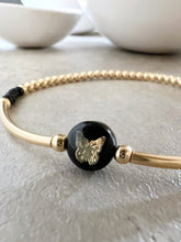 Load image into Gallery viewer, Gold Filled Bracelet with Glass Butterfly bead