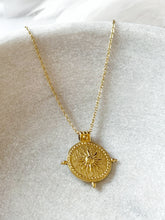 Load image into Gallery viewer, Sun Compass Gold Plated Stainless Steel necklace