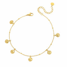 Load image into Gallery viewer, Gold shell charm anklet