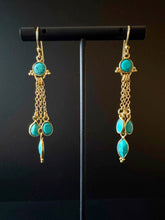 Load image into Gallery viewer, Isha Dainty Gemstone Chain Drop Earrings
