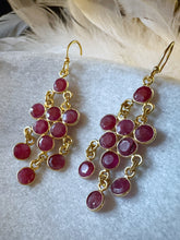 Load image into Gallery viewer, Inika Chandelier 10 gem cascading Earrings