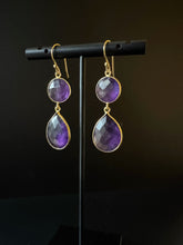 Load image into Gallery viewer, India Double gemstone drop earrings
