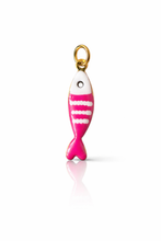 Load image into Gallery viewer, Mini colourful stripy fish charm - 14 colours
