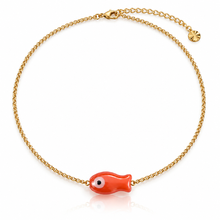 Load image into Gallery viewer, Enamelled Fish Gold Chain Necklace - 11 colours