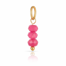 Load image into Gallery viewer, 3 stone beaded gemstone charms - 7 colours