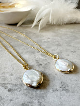 Load image into Gallery viewer, Gold Boho “Summer Vibes" Freshwater Pearl Pendant Necklace