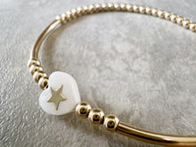 Load image into Gallery viewer, Gold Filled Bracelet with Glass Heart/Star bead
