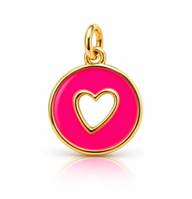 Load image into Gallery viewer, Heart Cutout Enamel Pendant Charm - 4 colours