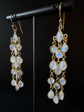 Load image into Gallery viewer, Ilaa Chandelier 13 gem cascading Earrings