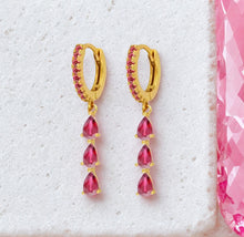 Load image into Gallery viewer, Crystal Coloured drop huggies