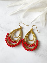 Load image into Gallery viewer, Ibiza teardrop double row beaded earrings