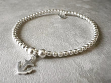 Load image into Gallery viewer, Sterling Silver Anchor charm Ball Bracelet