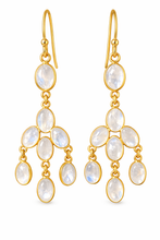 Load image into Gallery viewer, Idha Chandelier 8 gem cascading Earrings
