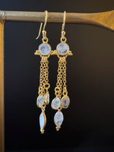 Load image into Gallery viewer, Isha Dainty Gemstone Chain Drop Earrings