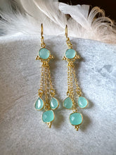 Load image into Gallery viewer, Isha Dainty Gemstone Chain Drop Earrings