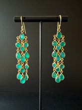Load image into Gallery viewer, Ilaa Chandelier 13 gem cascading Earrings