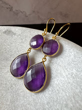 Load image into Gallery viewer, India Double gemstone drop earrings