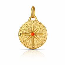 Load image into Gallery viewer, Gold Compass Charms with a crystal centre - 4 colours
