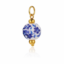 Load image into Gallery viewer, Ceramic floral round bead charm - 3 designs