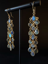 Load image into Gallery viewer, Ilaa Chandelier 13 gem cascading Earrings