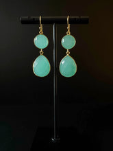 Load image into Gallery viewer, India Double gemstone drop earrings
