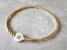 Load image into Gallery viewer, Gold Filled Bracelet with Glass Heart/Star bead