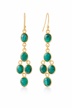 Load image into Gallery viewer, Ira Chandelier 5 gem cascading Earrings
