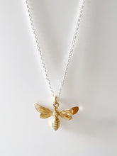 Load image into Gallery viewer, Large Bee Sterling Silver Necklace