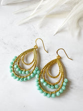 Load image into Gallery viewer, Ibiza teardrop double row beaded earrings