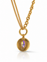 Load image into Gallery viewer, Crystal Charm Stainless Steel double row necklace