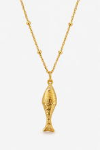 Load image into Gallery viewer, Stainless Steel Gold Fish pendant on Satellite Necklace