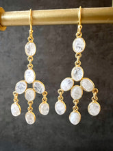 Load image into Gallery viewer, Idha Chandelier 8 gem cascading Earrings