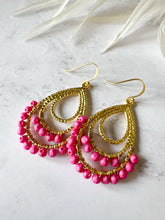 Load image into Gallery viewer, Ibiza teardrop double row beaded earrings