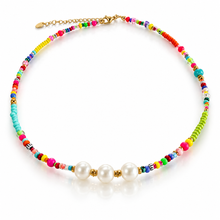 Load image into Gallery viewer, Colourful Boho Freshwater Pearl Beaded Necklace