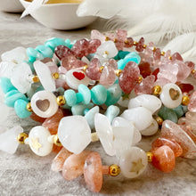 Load image into Gallery viewer, Semi Precious Crystal Chip Affirmation Bracelets