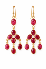 Load image into Gallery viewer, Idha Chandelier 8 gem cascading Earrings