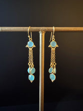 Load image into Gallery viewer, Isha Dainty Gemstone Chain Drop Earrings