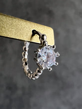 Load image into Gallery viewer, Crystal Large Gem Beaded Huggie Hoop Earrings