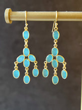 Load image into Gallery viewer, Idha Chandelier 8 gem cascading Earrings