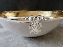 Load image into Gallery viewer, Sterling Silver Lotus Flower Charm Ball Bracelet