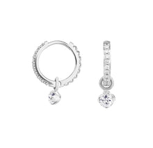 Load image into Gallery viewer, Crystal round drop multiway huggie hoop earrings